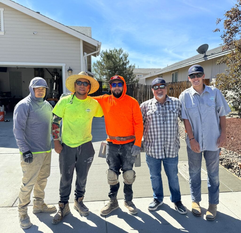 Great Basin Concrete team smiling for a picture at a jobsite